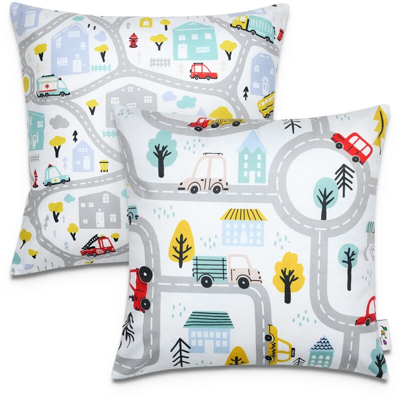 foto del prodotto juego de 2 fundas coj n 45x45 coj n funda coj n sof ni os diferentes motivos 2pcs set, wei 4 de paco home