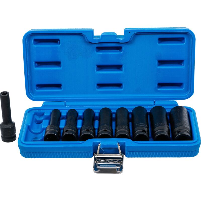 foto del prodotto juego de llaves de vaso de impacto e torx, largas entrada 12,5 mm 1 2 e10 e24 9 piezas