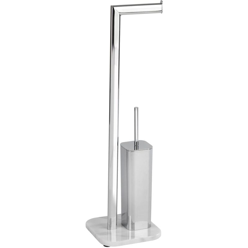foto del prodotto juego de pie para el wc en m rmol onyx, acciaio inox, cromato, 21 x 10 x 71 cm wenko