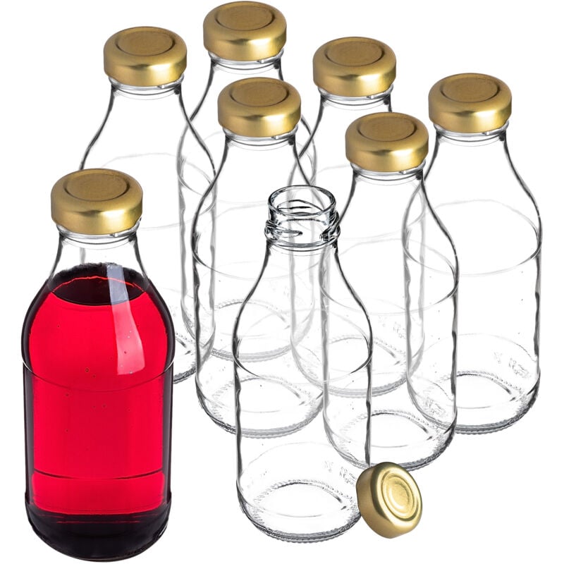 foto del prodotto juice bottiglia di vetro 330ml con tappo per bottiglie di succo per tinture di succo 8 pezzi kadax