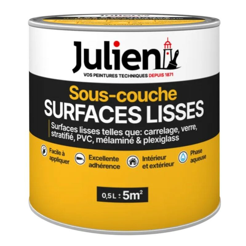 foto del prodotto julien - fondo specifico per superfici lisce, bianco opaco, 0,5 l