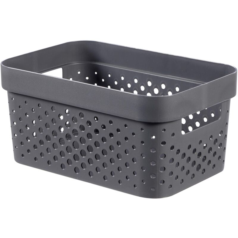 foto del prodotto juliet infinity cestino perforato in plastica riciclata, 4,5 litri, grigio scuro curver