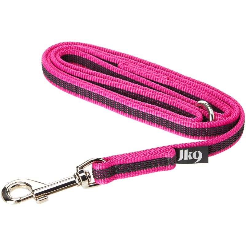 foto del prodotto julius k9 julius k9, guinzaglio color gray con manico e anello, 14 mm x 1,2 m, rosa