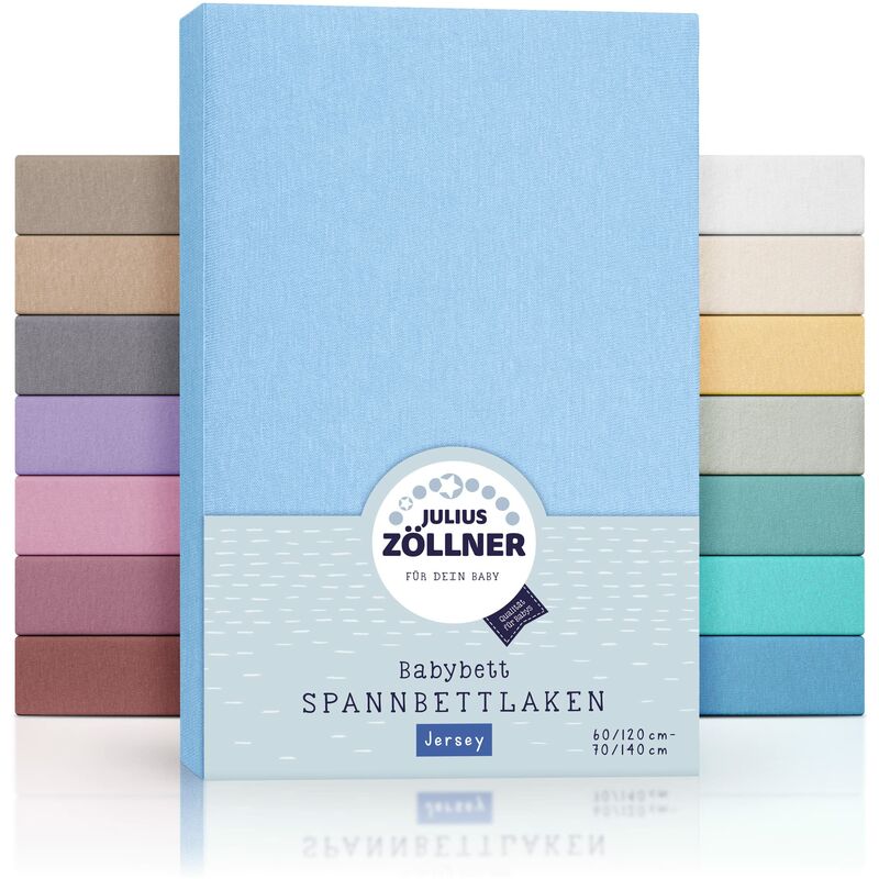 foto del prodotto julius z llner lenzuolo con angoli elasticizzati in jersey per lettino, 100 jersey di cotone, certificato oeko tex standard 100, dimensioni 60 x