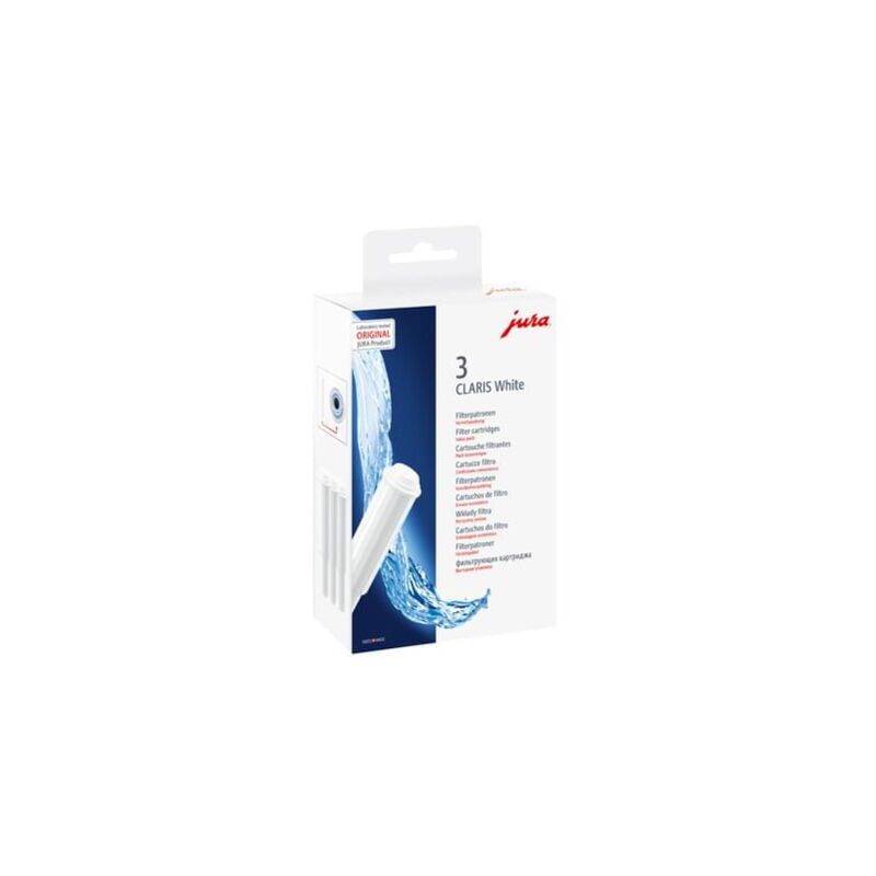 foto del prodotto jura cartuccia filtro claris bianco confezione da 3 pezzi