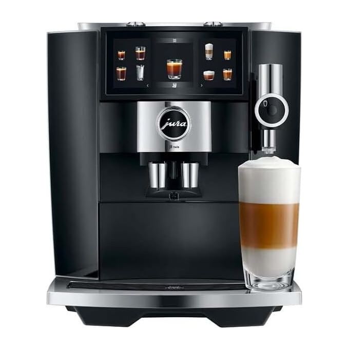 foto del prodotto jura j8 twin diamond black macchina da caffe automatica, 1,9 l, 15 bar, 1450 w, 31 specialita , doppio macinacaffe p.a.g.3 , sweet foam,