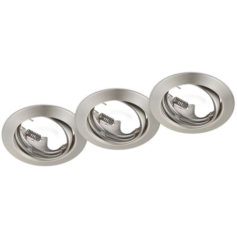 foto del prodotto jura kit 3 faretti da incasso rotondi orientabili acciaio diam. 8,3cm