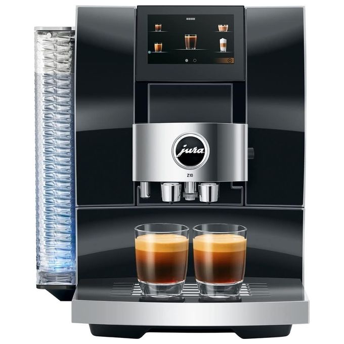 foto del prodotto jura z10 diamond black macchina da caffe automatica, 2,4 l, 15 bar, 1450 w, 32 specialita , macinacaffe p.r.g., cold extraction process, display touch da 4,3 , nero