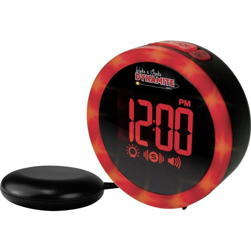 foto del prodotto jwns dynamiteblkvd quarzo sveglia nero tempi di allarme 1 collegamento usb, allarme extra forte geemarc