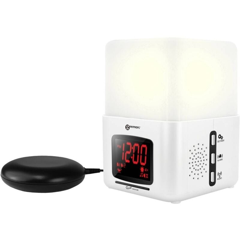 foto del prodotto jwns lightwhi quarzo sveglia bianco allarme extra forte geemarc