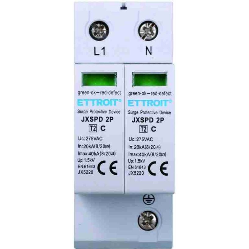 foto del prodotto jx5220 scaricatore di sovratensione 2p 20ka-40ka t2 2p 275v 20ka - ettroit