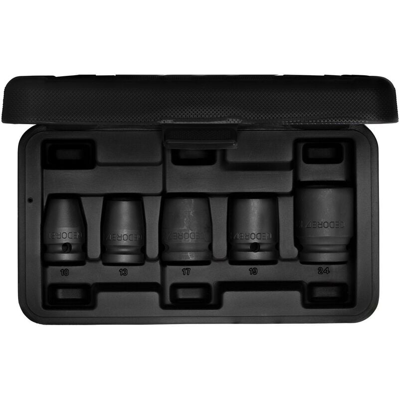 foto del prodotto k 19 028 set di bussole per avvitatore 1 2 5 pezzi esagonale 10 24 mm