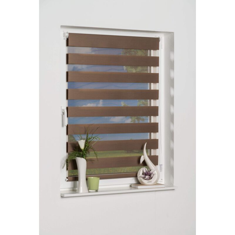 foto del prodotto k home klemmfix, tenda a rullo madrid, fissaggio a clip senza viti, moka, 45 x 200 cm