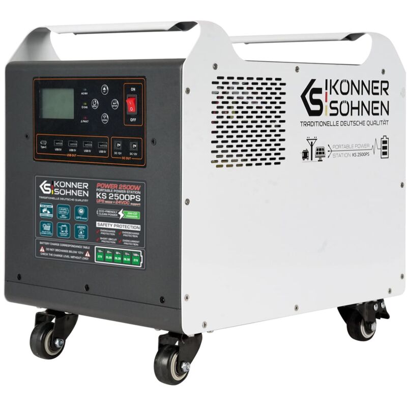 foto del prodotto k nner s hnen centrale elettrica portatile 2500 w ks 2500ps, 60 a, 100 ah 2560 wh