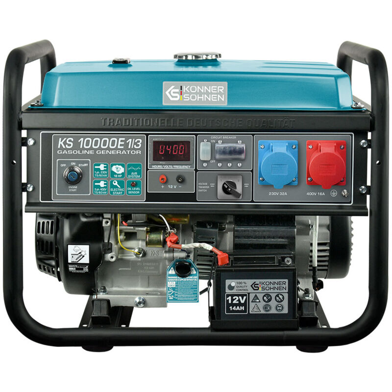 foto del prodotto k nner s hnen g n rateur essence 8000 w ks 10000e 1 3 con sistema di commutazione di fase vts 230v 400v