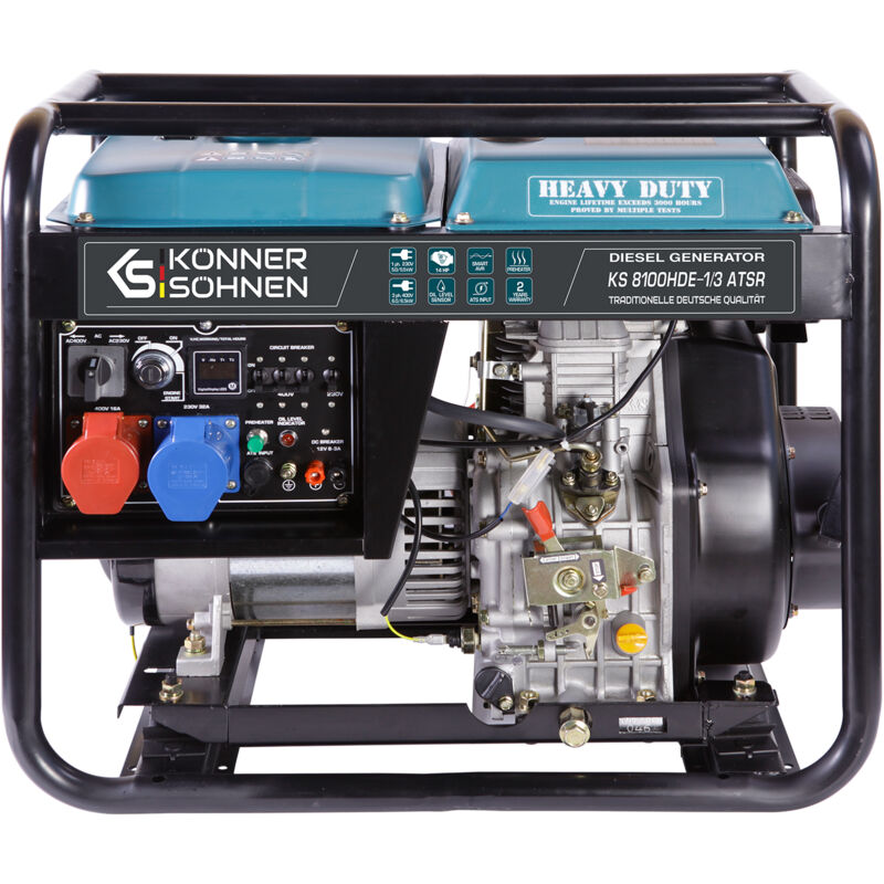 foto del prodotto k nner s hnen generatore diesel 6500 w ks 8100hde 1 3 atsr, syst me vts 230v 400v 