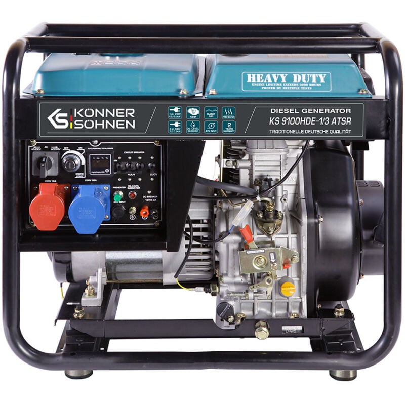 foto del prodotto k nner s hnen generatore diesel 7500 w ks 9100hde 1 3 atsr sistema di commutazione di fase vts 230v 400v 