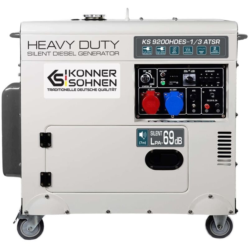 foto del prodotto k nner s hnen generatore diesel ks 9200hde 1 3 atsr 230v 400v , 7500 w, sistema di commutazione di fase vts