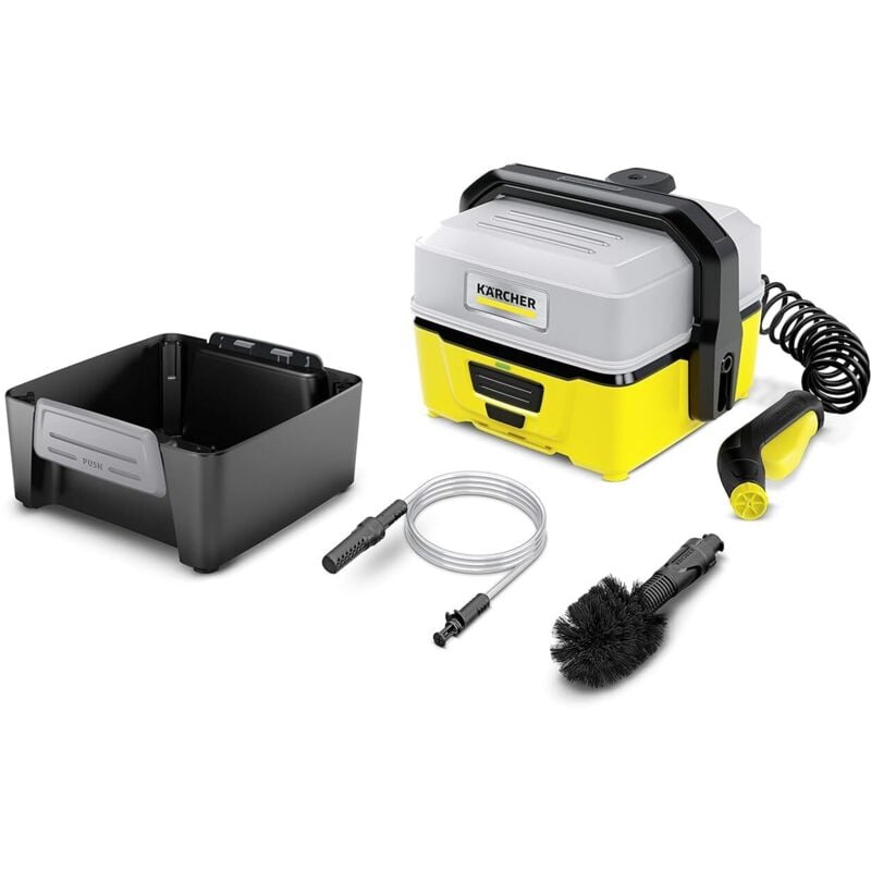 foto del prodotto k rcher oc 3 adventure idropulitrice a batteria portatile, leggera e compatta, completa di tubo per aspirazione per fonti d acqua alternative,