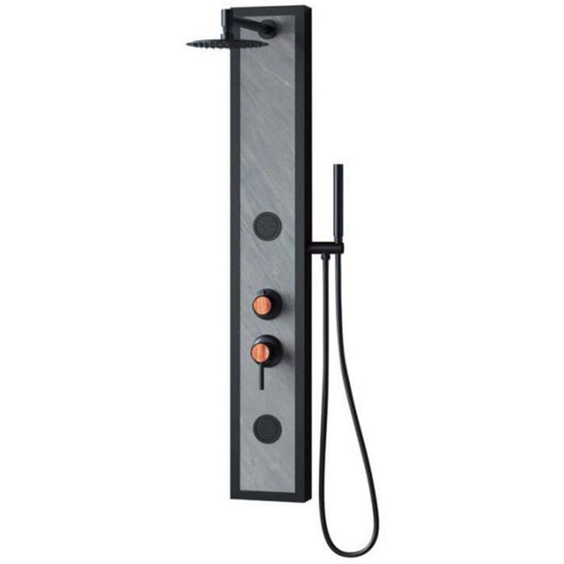 foto del prodotto k2o colonna doccia idromassaggio lusso zen 20x7x127cm con rubinetto, 2 getti, doccino a mano ed effetto pioggia