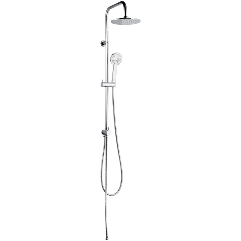 foto del prodotto k2o colonna doccia senza rubinetto chillout valley 96,5 cm design rotondo in acciaio inossidabile con soffione e doccetta a mano