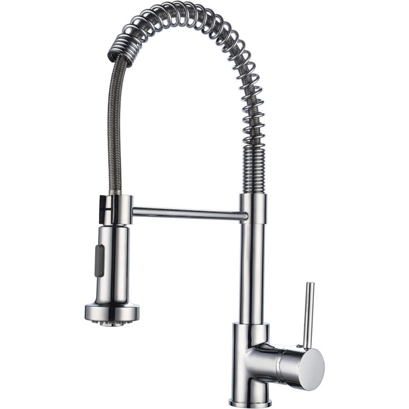 foto del prodotto k2o rubinetto da cucina dock 27x5x41 cm monocomando con molla, canna girevole 360 ed estraibile, acqua in 2 funzioni e aeratore