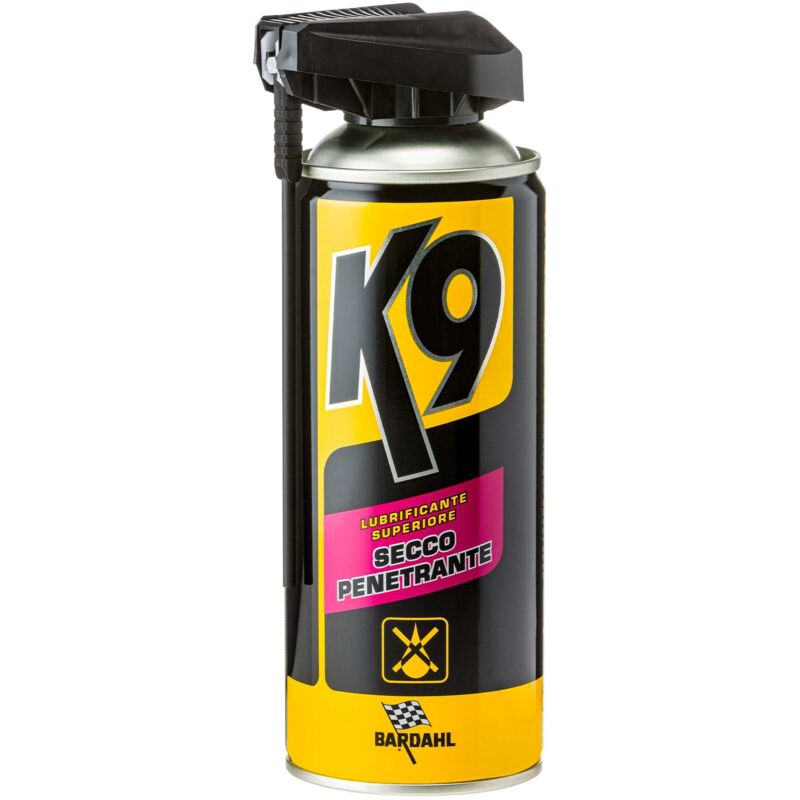foto del prodotto k9 lubrificante superiore secco penetrante, elimina usura e attriti, spray al ptfe per serrature e cerniere, compatibile con legno, cuoio, gomme,