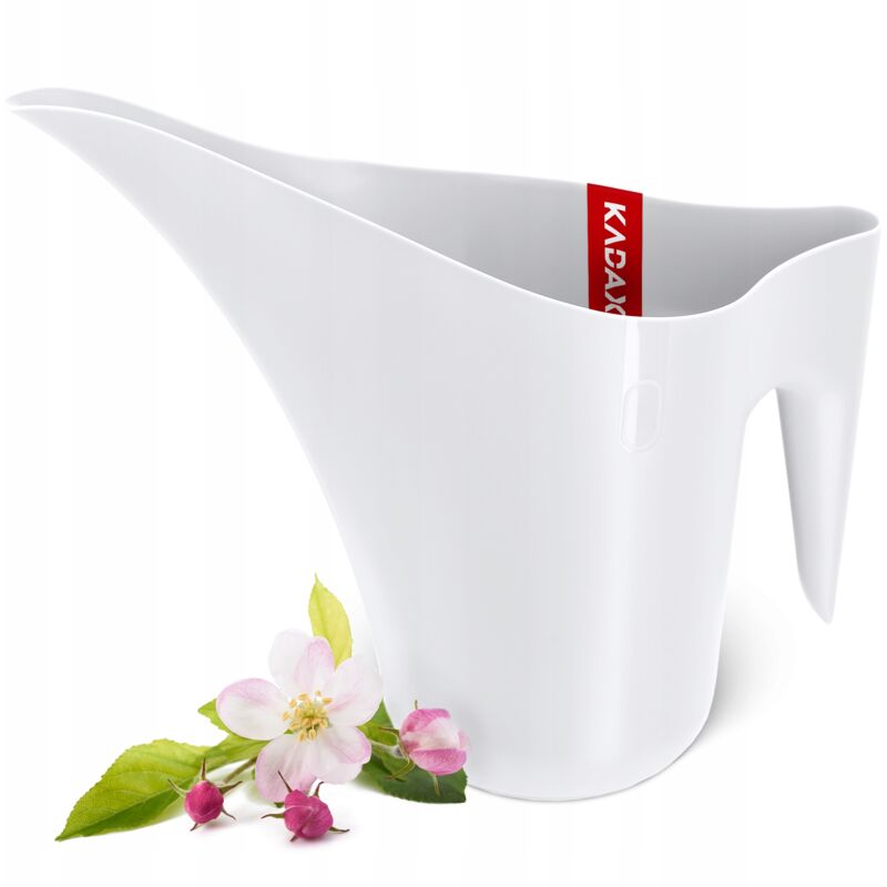 foto del prodotto kadax annaffiatoio da 1,2 l, annaffiatoio in plastica a collo lungo, annaffiatoio per piante da interno, annaffiatoio da giardino, bianco