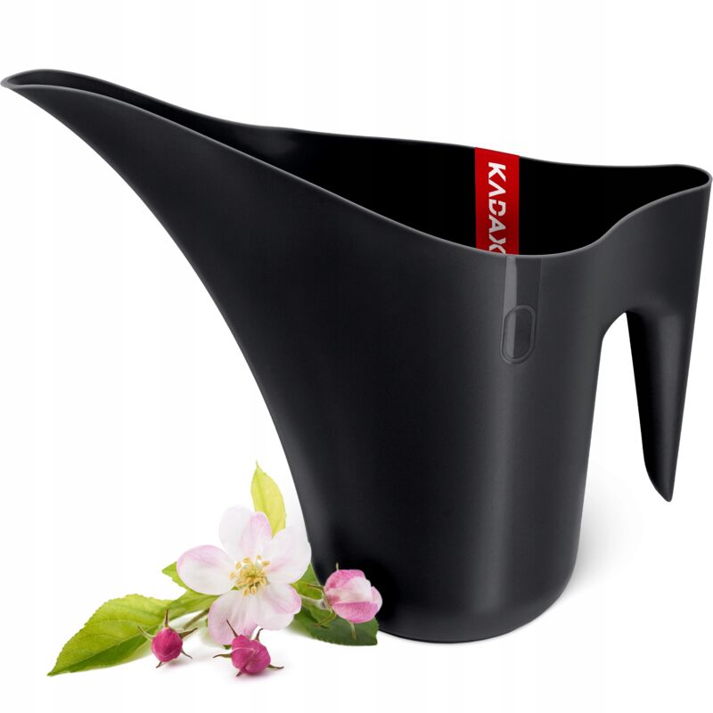 foto del prodotto kadax annaffiatoio da 1,2 litri, annaffiatoio in plastica a collo lungo, annaffiatoio per piante da interno, annaffiatoio da giardino, nero
