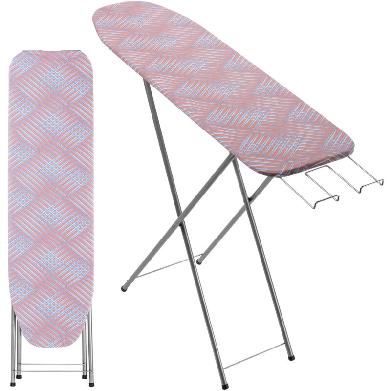 foto del prodotto kadax asse da stiro 104 x 30 cm, asse pieghevole con rivestimento in cotone sfoderabile, portaferro, piedini antiscivolo e altezza regolabile