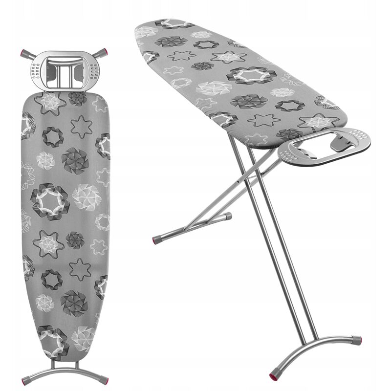 foto del prodotto kadax asse da stiro pieghevole 120 x 38 cm, asse da stiro ergonomico con rivestimento in cotone e piedini regolabili per una stiratura efficiente