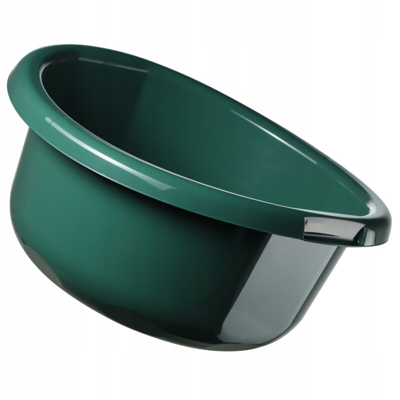 foto del prodotto kadax bacinella in plastica per lavare a mano panni e stoviglie, caratterizzata da forma rotonda e manici ergonomici 30l, verde 
