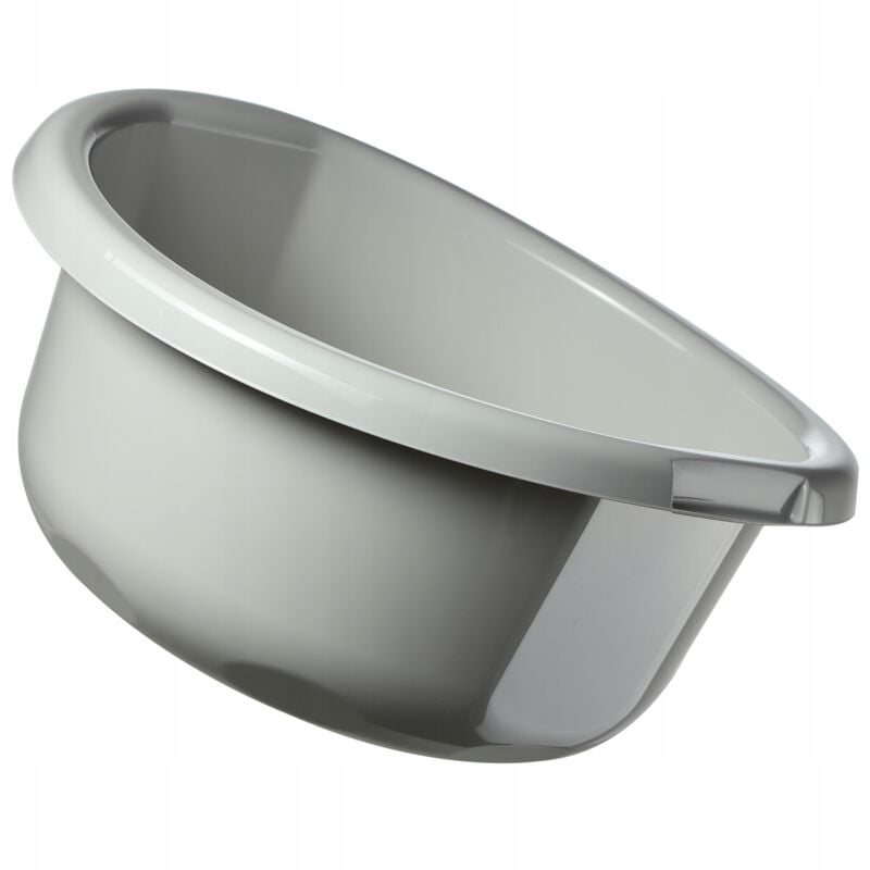foto del prodotto kadax bacinella in plastica per lavare a mano panni e stoviglie, caratterizzata da una forma rotonda e manici ergonomici 2,5 l, grigio 