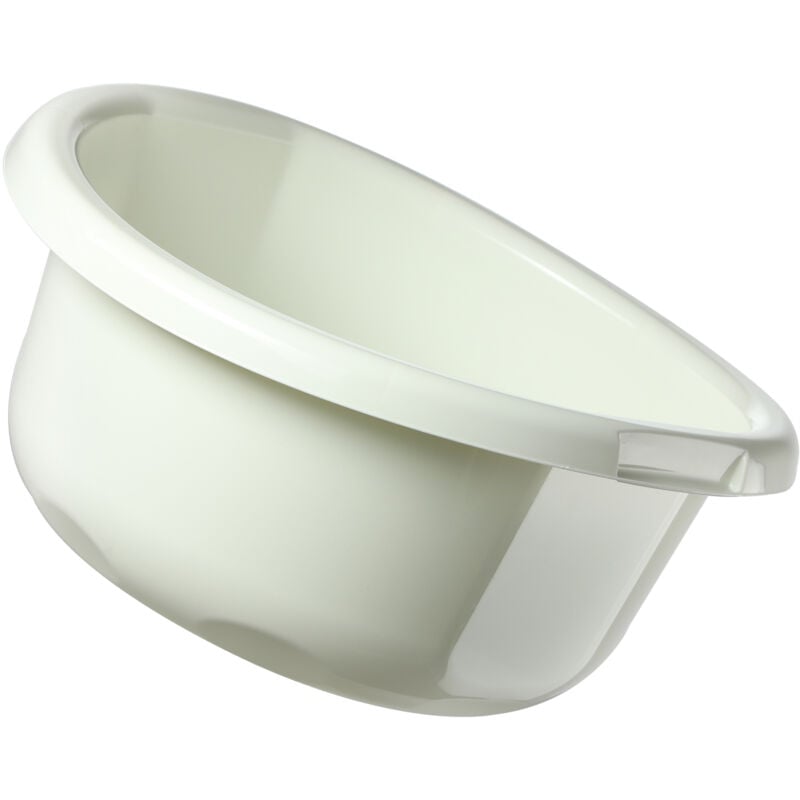 foto del prodotto kadax bacinella in plastica per lavare a mano panni e stoviglie, caratterizzata da una forma rotonda e manici ergonomici 25l, crema 