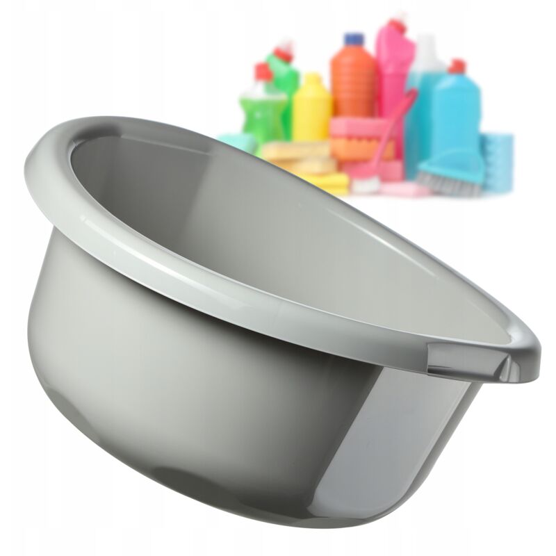 foto del prodotto kadax bacinella in plastica per lavare a mano panni e stoviglie, caratterizzata da una forma rotonda e manici ergonomici 25l, grigio 
