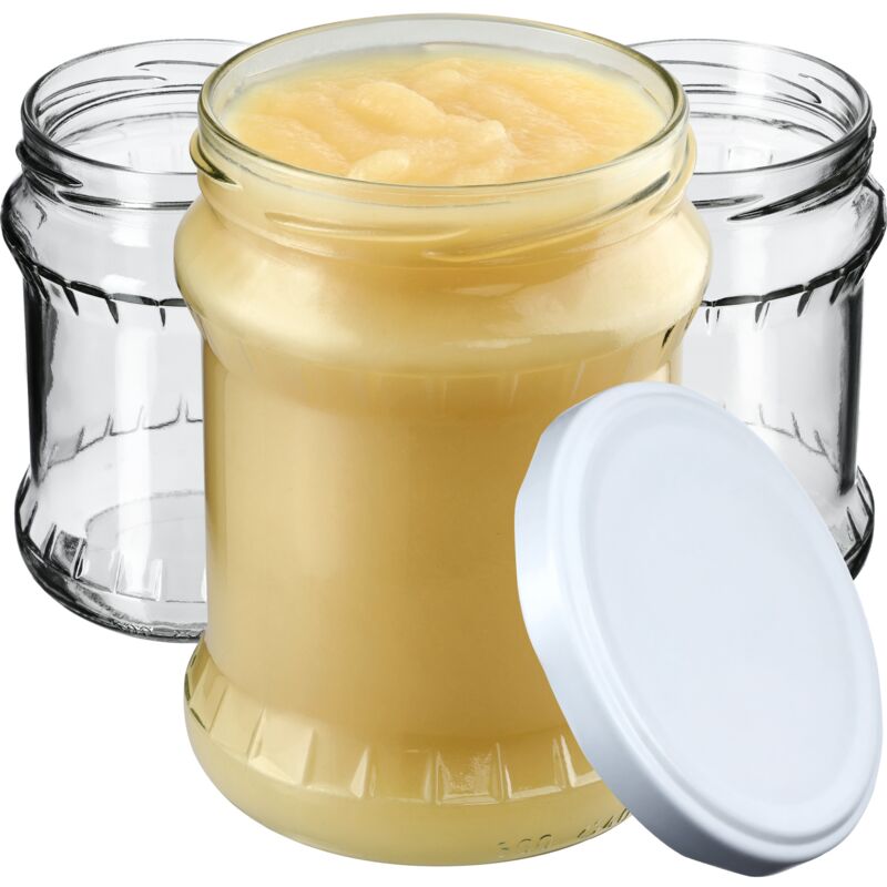 foto del prodotto kadax barattoli per la conservazione con coperchio a vite, 500 ml, bianco, confezione da 8