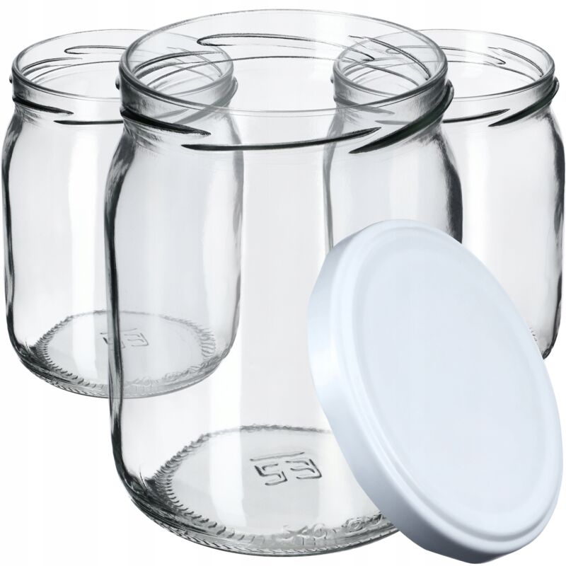 foto del prodotto kadax barattoli per marmellata 540 ml con coperchi a vite barattoli per marmellata barattoli per conservazione di cetrioli bianco