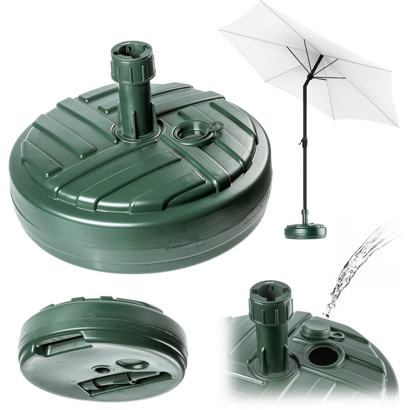 foto del prodotto kadax base per ombrellone rotonda da riempire con sabbia, acqua o ghiaia, supporto in plastica per giardino, patio, spiaggia versione 1 rotonda,