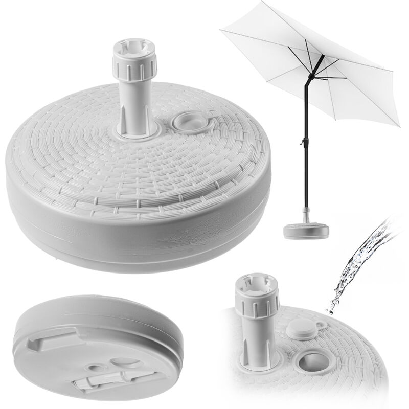 foto del prodotto kadax base per ombrellone rotonda da riempire con sabbia, acqua o ghiaia, supporto in plastica per giardino, patio, spiaggia versione 2 rotonda,