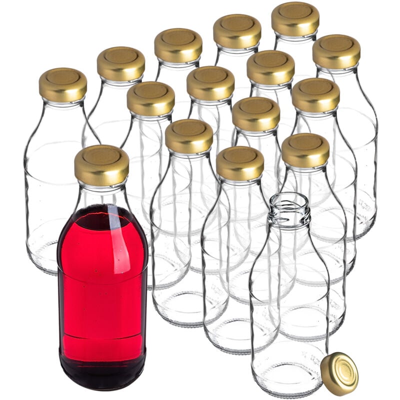 foto del prodotto kadax bottiglia di succo in vetro 330ml con tappo a vite per bottiglie di succo per succhi, tinture, 16x