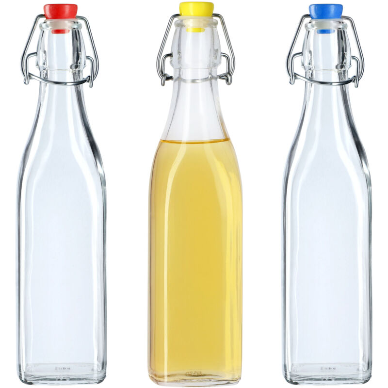 foto del prodotto kadax bottiglia in vetro da 500 ml con tappo ermetico per conservare bevande, perfetta per kombucha e limonata confezione da 3 
