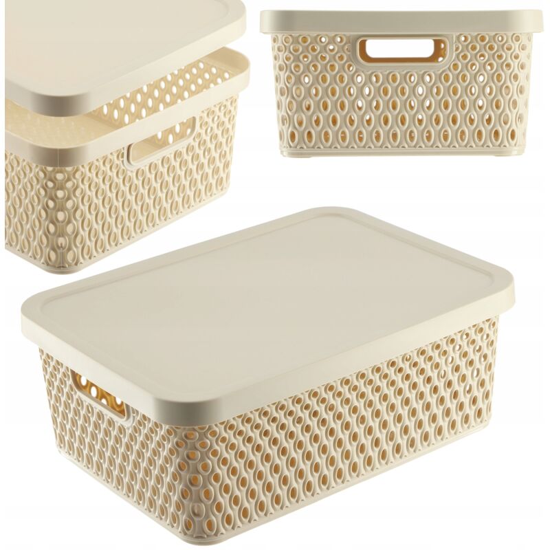 foto del prodotto kadax cestino con coperchio scatola portaoggetti organizer 12 litri