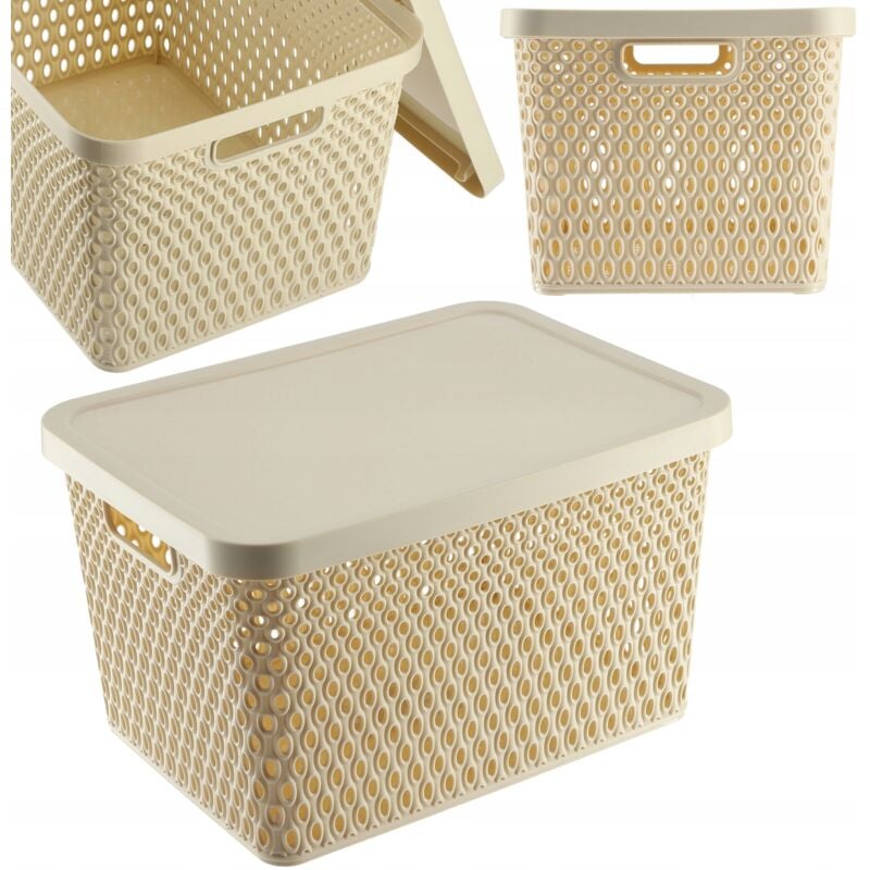 foto del prodotto kadax cestino con coperchio scatola portaoggetti organizer 18 litri