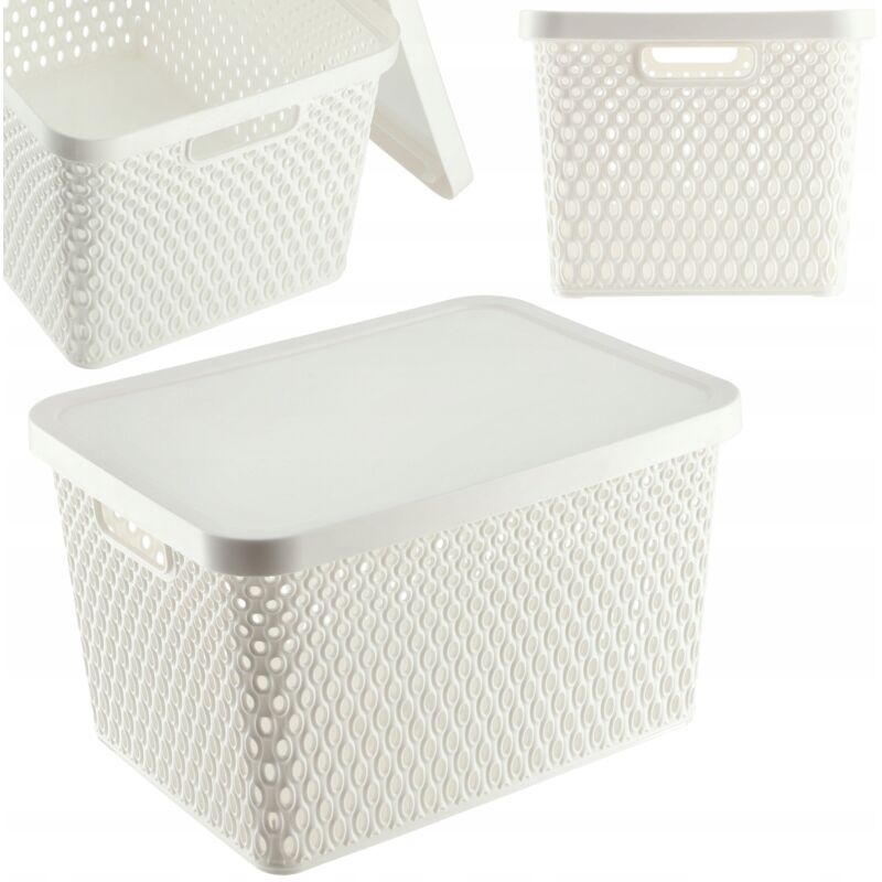 foto del prodotto kadax cestino con coperchio scatola portaoggetti organizer 18 litri