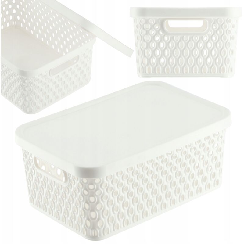 foto del prodotto kadax cestino con coperchio scatola portaoggetti organizer 4,5 l