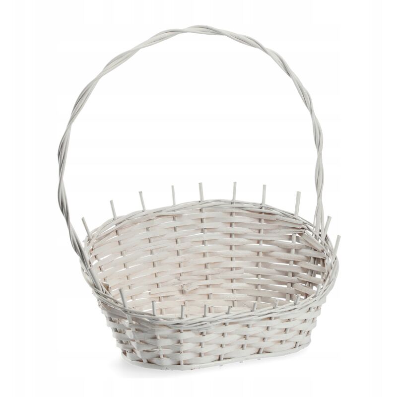 foto del prodotto kadax cesto regalo universale in vimini intrecciato premium cesto portaoggetti intrecciato cesto espositore bianco, piccolo 