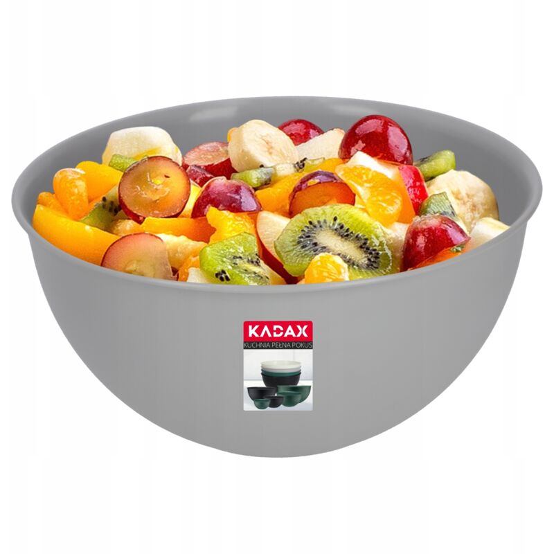 foto del prodotto kadax - ciotola da cucina in plastica per insalate 3 l grigia