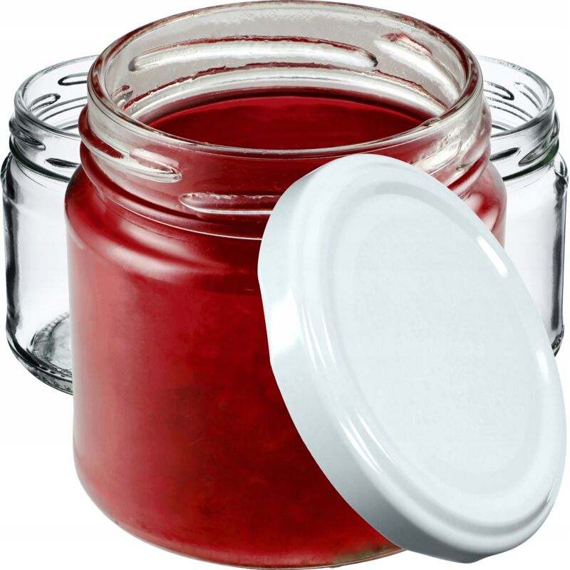 foto del prodotto kadax confezione da 10 vasetti per marmellata piccoli, rotondi, 200 ml, diametro 66 mm, per miele e spezie, ermetici, bianchi