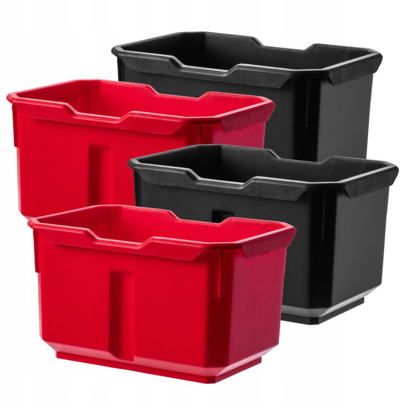 foto del prodotto kadax confezione da 4 scatole portaoggetti in plastica pp per tavolette per unghie di diverse dimensioni, tazze per chiodi e viti 15,6 x 11 cm 