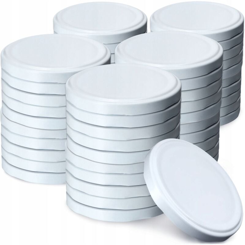 foto del prodotto kadax - confezione da 50 coperchi a vite fi89mm, coperchi a vite in metallo to89 per barattoli da 1700 ml, coperchi twist con 6 punte a scatto,